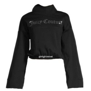 Juicy Couture Black Logo Cropped Hoodie size Small